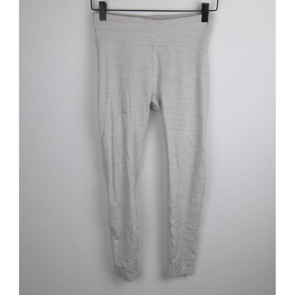 Outdoor Voices Heathered White/Gray 7/8 Leggings sz S Flawed